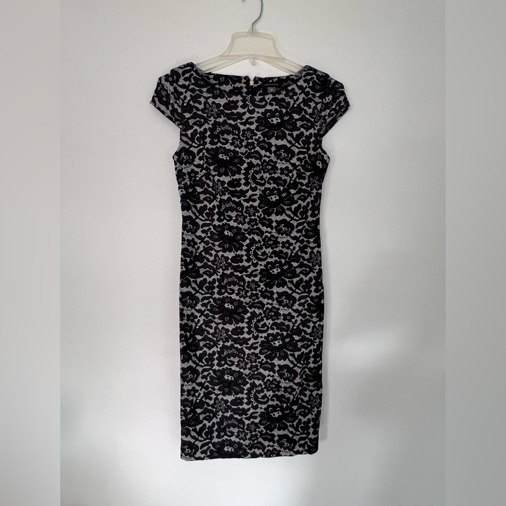 Tommy Hilfiger Black Sheath Midi Dress with Cap Sleeves